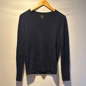 Cashmere Navy V-Neck Sweater